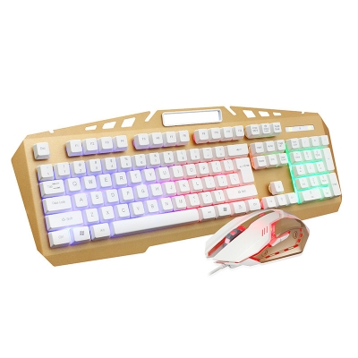 104 Keys Gold Mechanical Keyboard Rainbow RGB Backlit for Gaming Keyboard