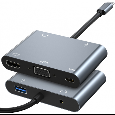 5 in 1 USB Hub HDMI+USB3.0*1+VGA+AV+PD